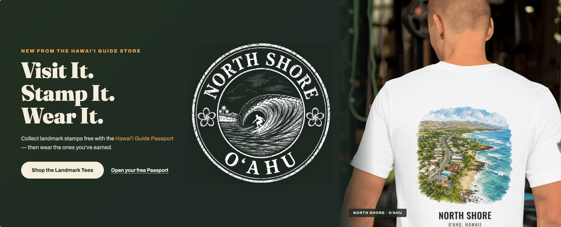 Visit North Shore, collect its Hawaiʻi Passport stamp, and wear the landmark T-shirt